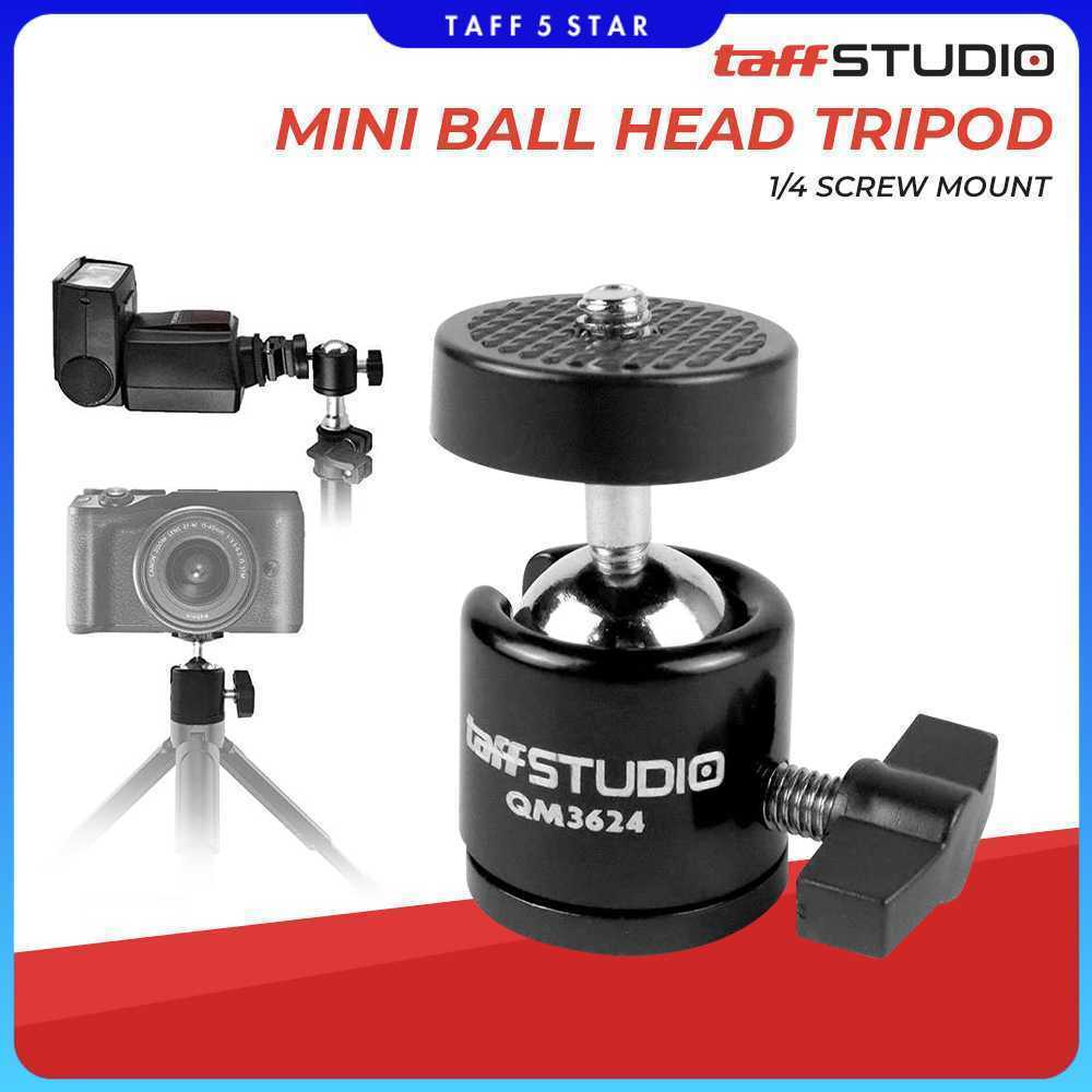 TaffiSTUDIO มินิหัวบอลขาตั้งกล้องกล้อง DSLR 360 หมุน 1/4 นิ้ว - QM3624