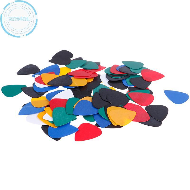 Xo94ol 100PCS Acoustic Bulk Celluloid ไฟฟ้าสี Smooth Guitar Pick Pick Plectrum
 ไทย