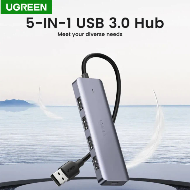 UGREEN ฮับ UsbB 4 พอร์ต USB A Splitter อะแดปเตอร์ USB แบบบางพิเศษสําหรับอุปกรณ์เสริมแล็ปท็อป