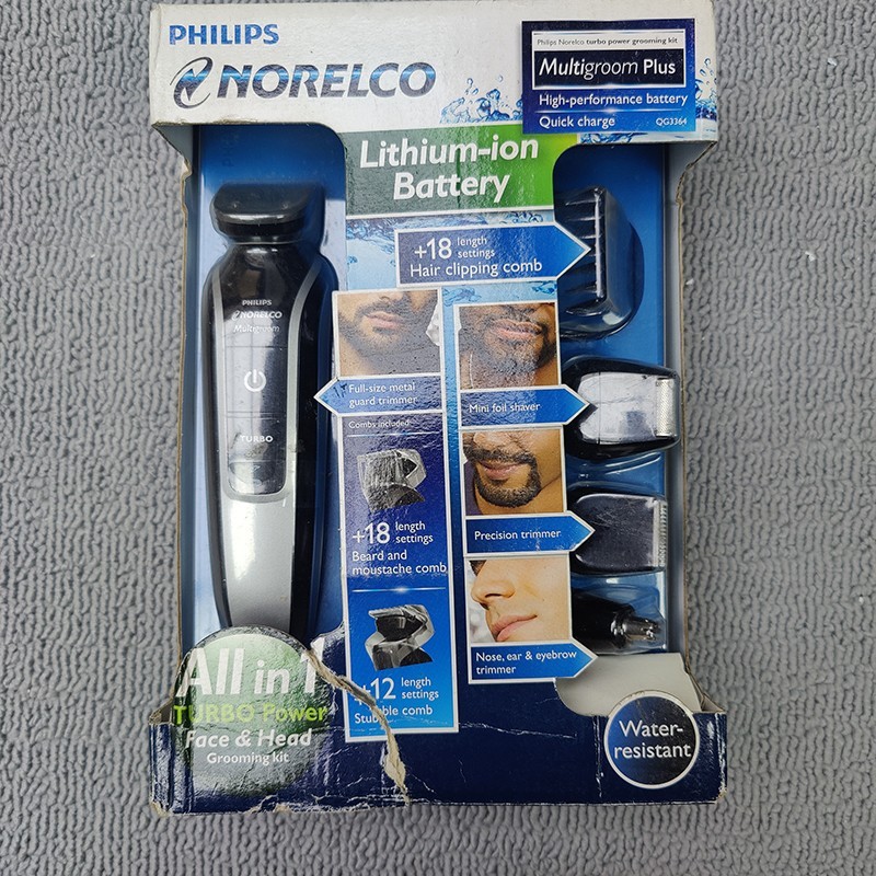 นําเข้า Philips Norelco ที่กันจอนมัลติฟังก์ชั่น QG3386QG3364 จัดแต่งทรงผมเคราตัดผมแบบชาร์จไฟได้