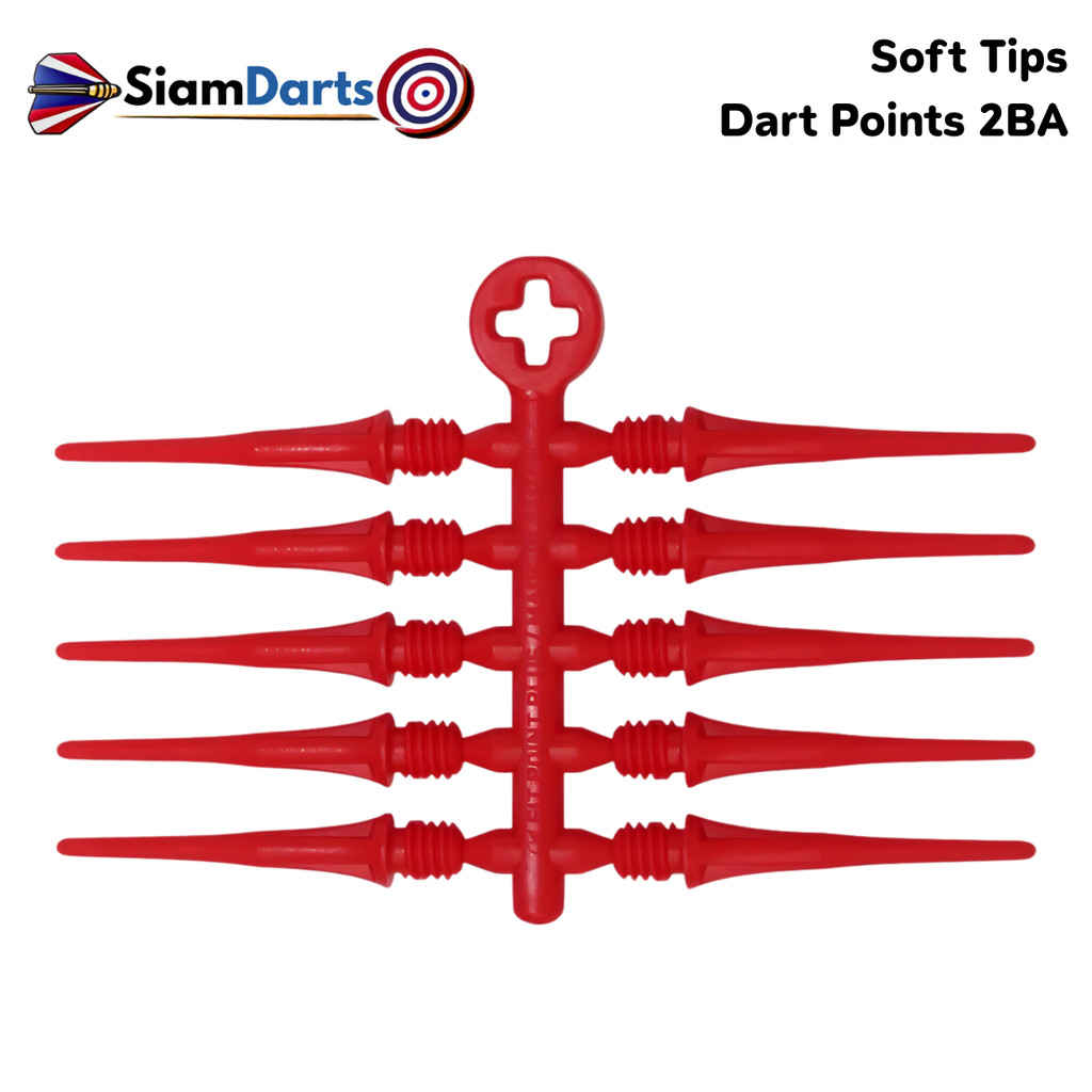 หัวลูกดอกปาเป้า Soft Tips Dart Points 2BA ปลายลูกดอก 1แผง 10 ชิ้น