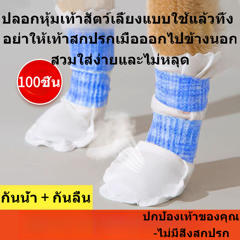 🐕 ถุงเท้าสัตว์เลี้ยง ถุงเท้าแมว ถุงเท้าสุนัข ถุงเท้าแบบใช้แล้วทิ้ง กันน้ำ กันลื่น