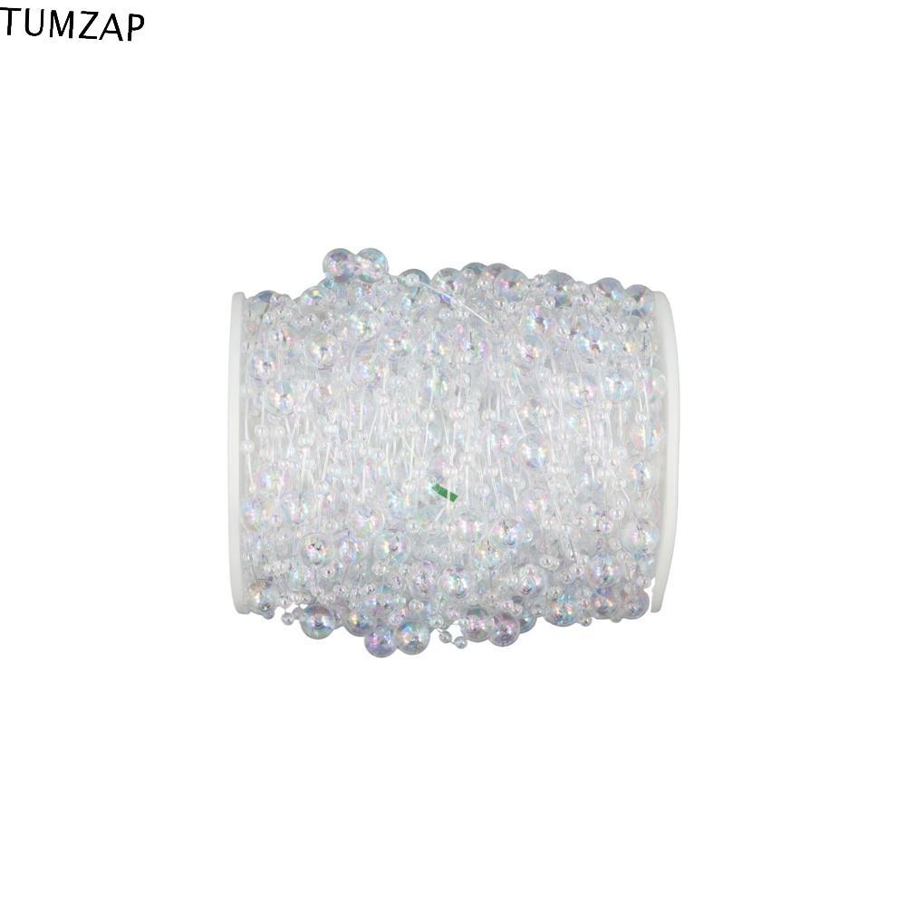 Tumzap สายไข่มุก, ไข่มุกสายตกปลาไข่มุกเทียมไม่สม่ําเสมอ, DIY อเนกประสงค์ 30M ลูกปัดโซ่งานแต่งงานตกแต่ง
