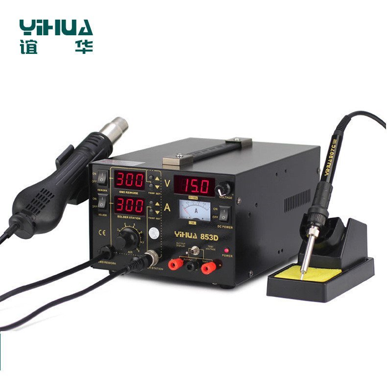 ผู้ผลิต YIHUA-853D Hot Air YIHUA สถานีบัดกรี Desoldering Station สามในหนึ่งเดียว Hot Air/สามในหนึ่งเ
