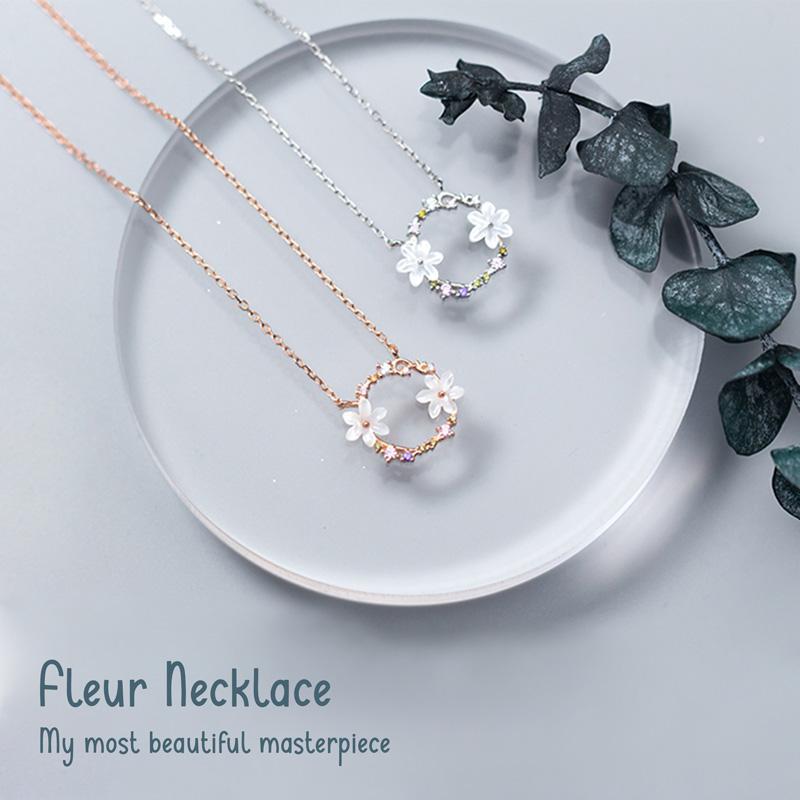 Fleur Necklace สร้อยคอเงินแท้ S925 [MERCELO]