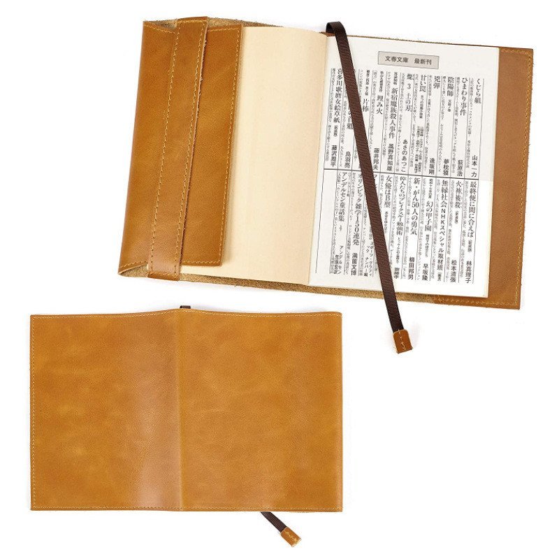 คู่มือบุ๊คมาร์คปกหนังสือหนัง PU ไดอารี่หนังหมายเหตุป้องกันกรณีปกหนังสือ A6 พร้อม D42B