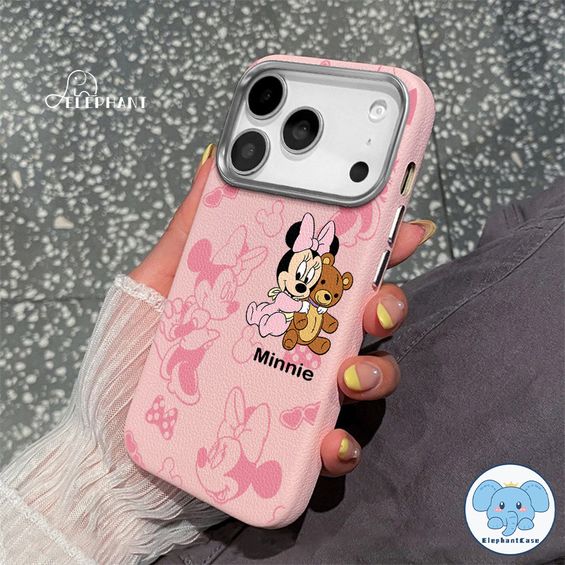 เคสไอโฟน17 สำหรับ iPhone 17 AIR 15 16 14 12 11 Pro Max 15 14 16 Plus XR X XS SE2 SE3 เคส TPU นุ่มลายหนังหมีมินนี่น่ารัก - รูปที่ 3