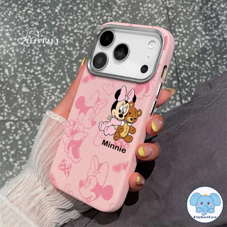เคสไอโฟน17 สำหรับ iPhone 17 AIR 15 16 14 12 11 Pro Max 15 14 16 Plus XR X XS SE2 SE3 เคส TPU นุ่มลายหนังหมีมินนี่น่ารัก