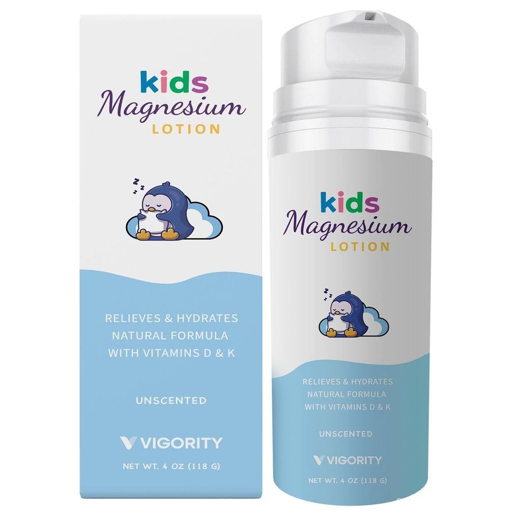 Magnesium Lotion for Kids & Babies Sleep – Unscented Bedtime Body Cream with Natural Ingredients for
