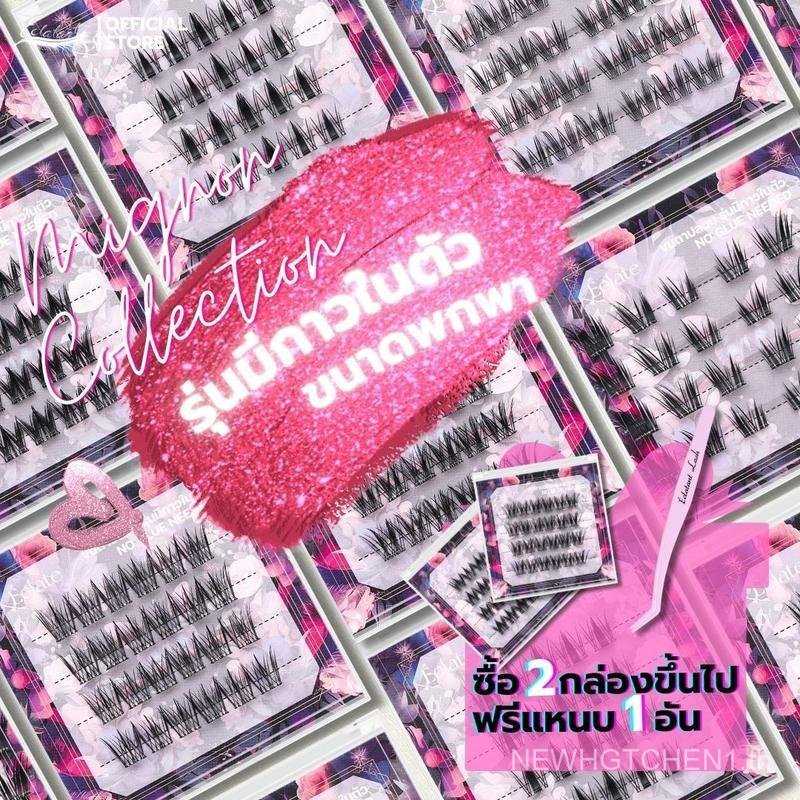 【NEW】Eclate ขนตาปลอมไร้กาวทรงใหม่ ไซส์มินิ ขนาดพกพา ซื้อ2กล่อง ฟรีแหนบ!!