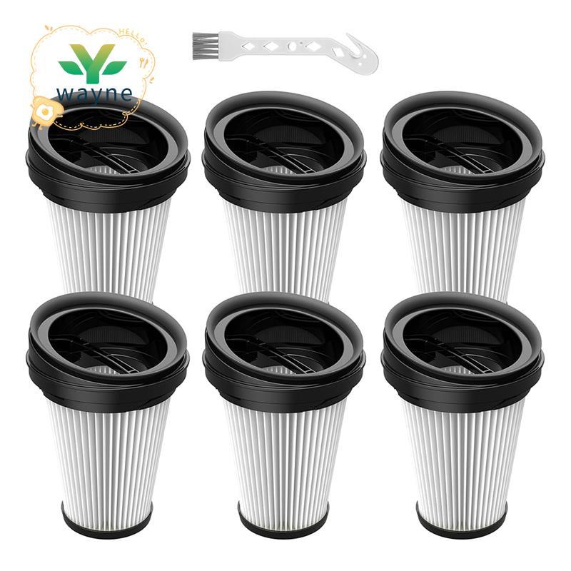 6 Pack ตัวกรองทดแทนสําหรับ VCH9829 VCH9832 VCH9630 VCH9631 VCH9632 2in1 เครื่องดูดฝุ่นมือถือไร้สาย