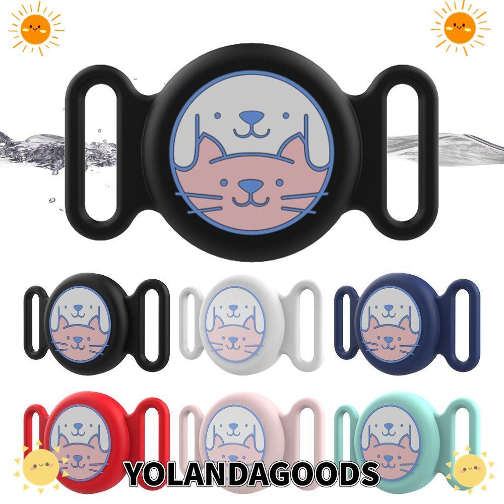 YOLANDAGOODS1 ปลอกคอสัตว์เลี้ยงซิลิโคน , Anti Lost กันน้ํา Tracker แขนป้องกัน, น่ารักการ์ตูนซิลิโคนป้องกัน Locator Holder Protector สําหรับแมวสุนัข