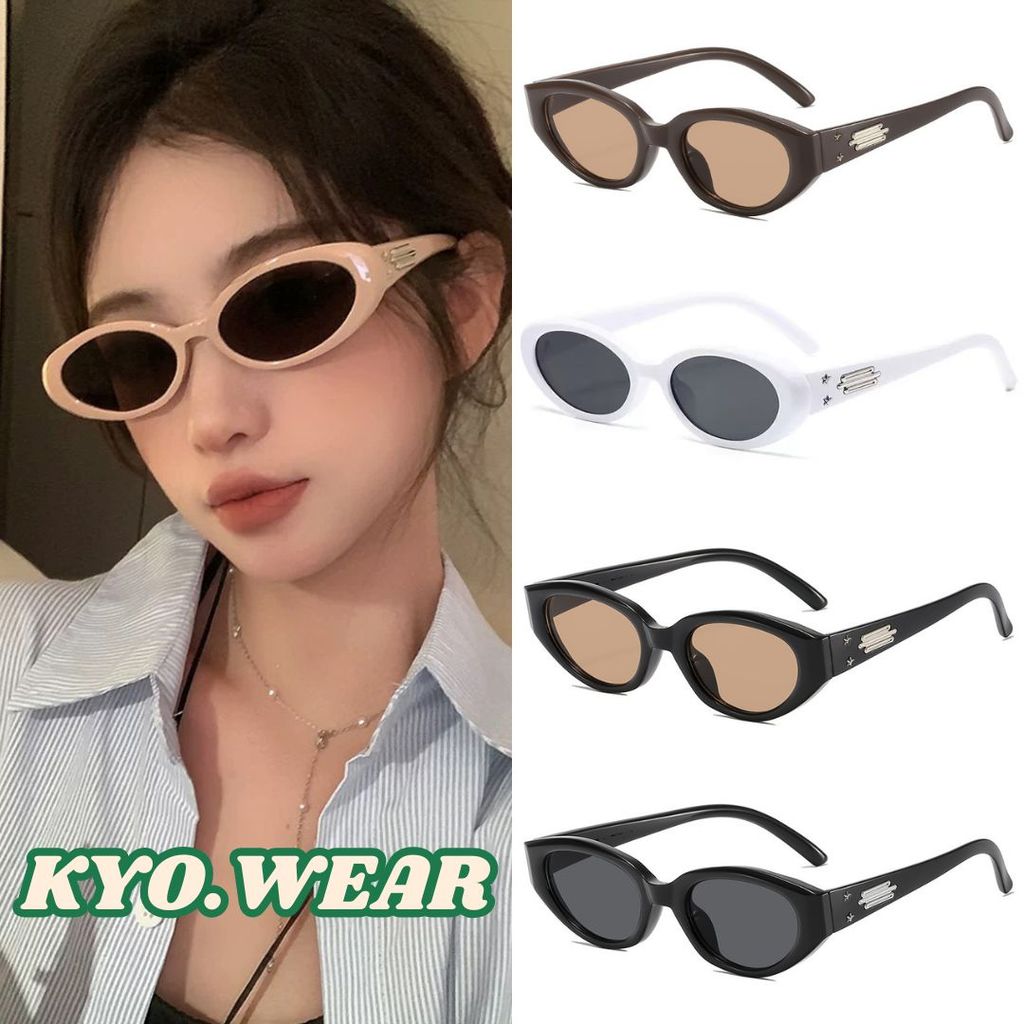 KYO 🕶 แคทอายแบบย้อนยุคแว่นกันแดดแฟชั่น แว่นกันแดด Y2K สไตล์อินสตาแกรมระดับไฮเอนด์ แว่นกันแดดป้องกันร