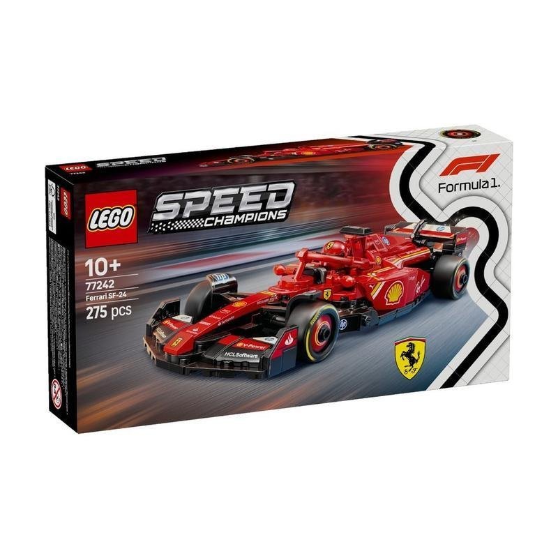 LEGO 77242 Speed Champions Ferrari SF-24 F1 ชุดของเล่นสร้างรถแข่ง (275 ชิ้น)