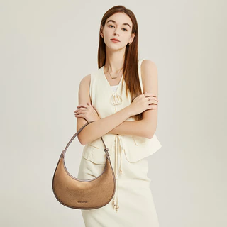 BOSTANTEN Suede Moon Bag กระเป๋าถือผู้หญิง กระเป๋าแฟชั่นสุดประณีต อเนกประสงค์