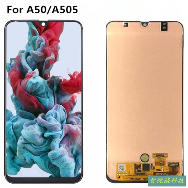 เหมาะสําหรับ Samsung A505 ชุดหน้าจอ A50 2019 จอแสดงผล LCD A505F หน้าจอภายนอกภายในพร้อมกรอบ OLED
