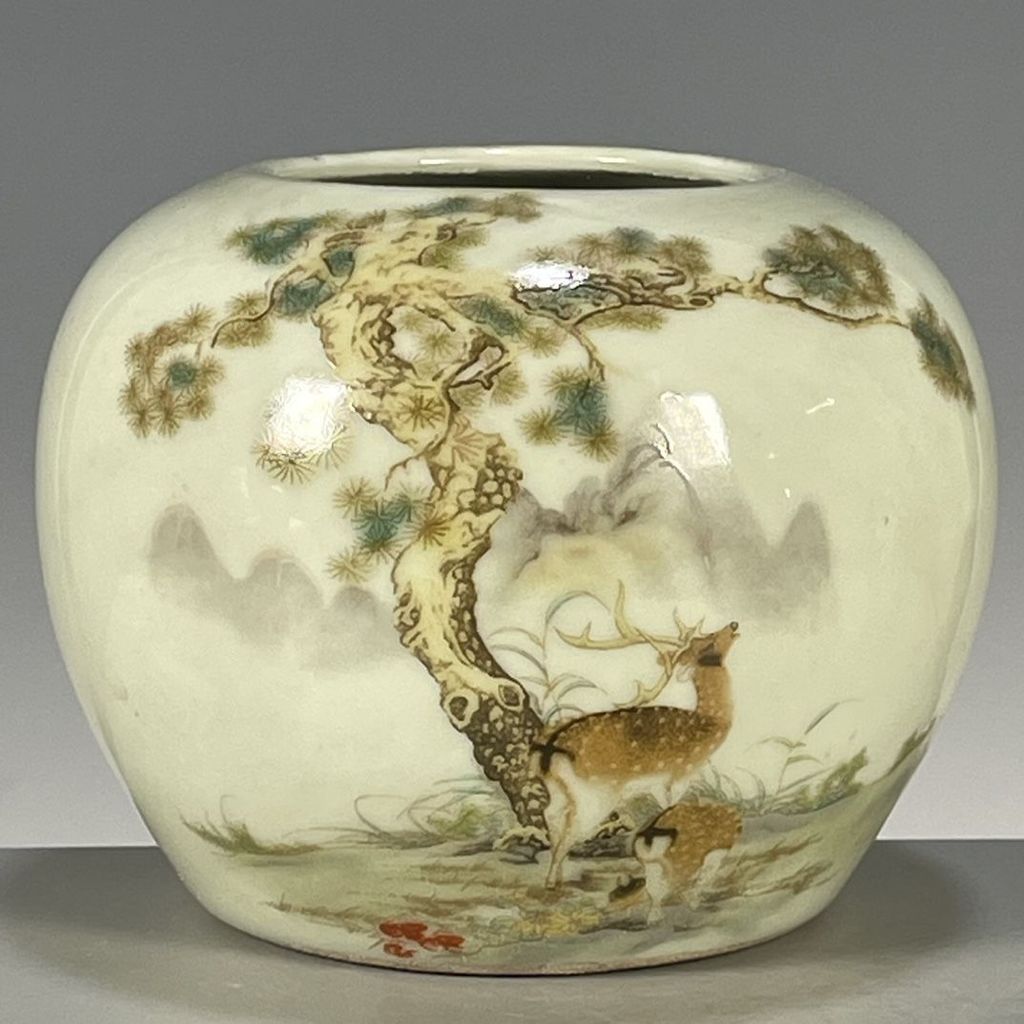 Antique Play Wenwan Porcelain Magazine Pick-up Leak Light Period Fushou Double Full Pattern Water Bo