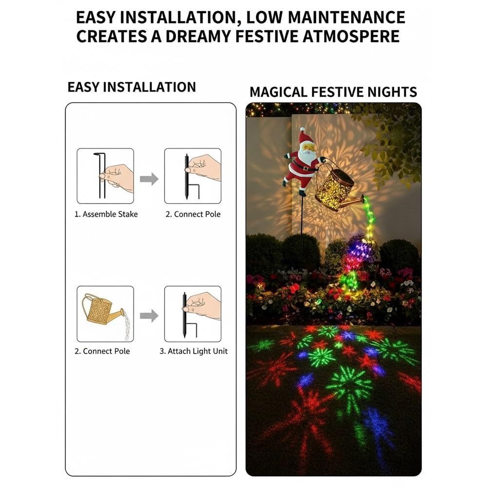 ไฟกาต้มน้ำคริสต์มาส โคมไฟประดับสนามหญ้าสวนหลากสีวินเทจ กันน้ำสำหรับแขวนกลางแจ้ง - รูปที่ 3