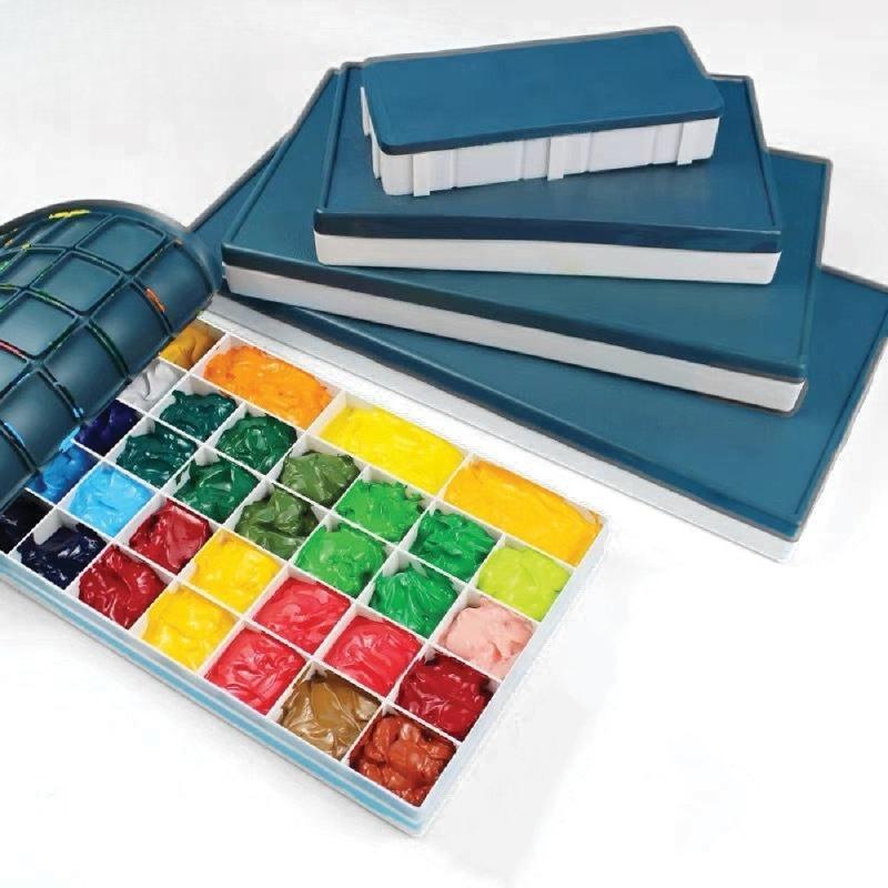 จานสีพร้อมฝายางฝาซิลิโคน24ช่องสําหรับสีอะคริลิคน้ํามันโปสเตอร์สี