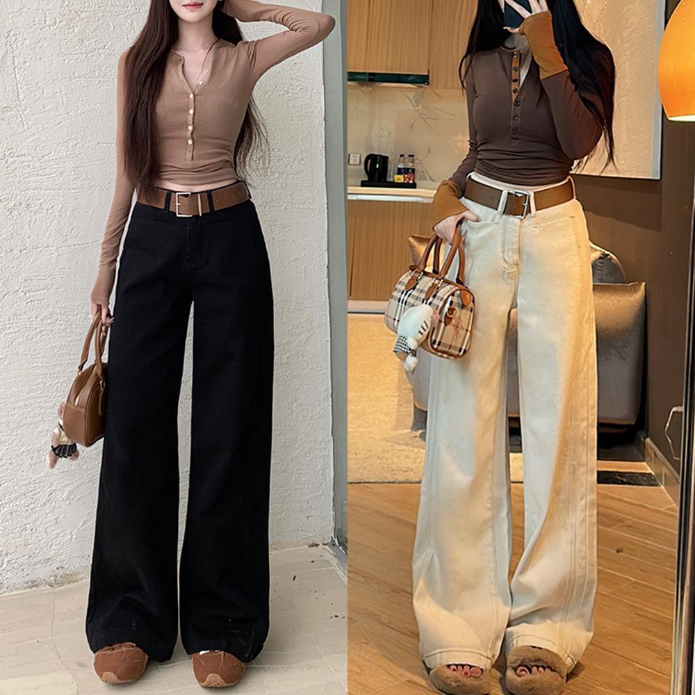 กางเกงยีนส์ทรงกระบอกสำหรับสะโพกใหญ่ เนื้อหนาทนทานส่งไวทรงสวยไม่เสียรูป ซักบ่อยไม่เปลี่ยนเกรดพรีเมียมคุ้มค่าสุด