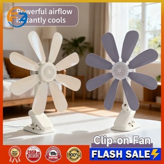 FZ Clip Fan 8 blades Big Size Home Electric Fan Portable Cooling Desktop Fan Anti-Heat Wall Fan 20W