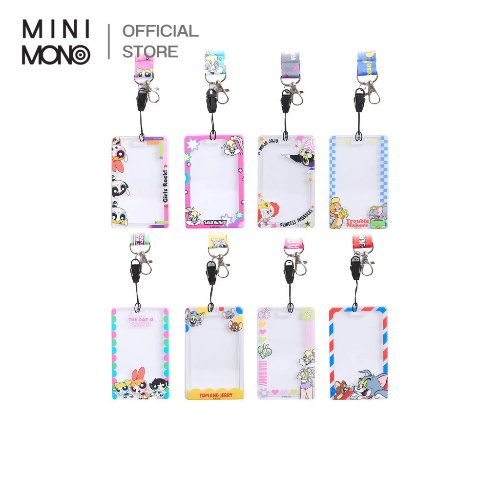 Mini mono ที่ใส่บัตรพร้อมสายคล้องคอลายการ์ตูน ขนาด 90x2 ซม. ดีไซน์น่ารัก พกพาสะดวก มาพร้อมสายคล้องคอใช้งานง่าย