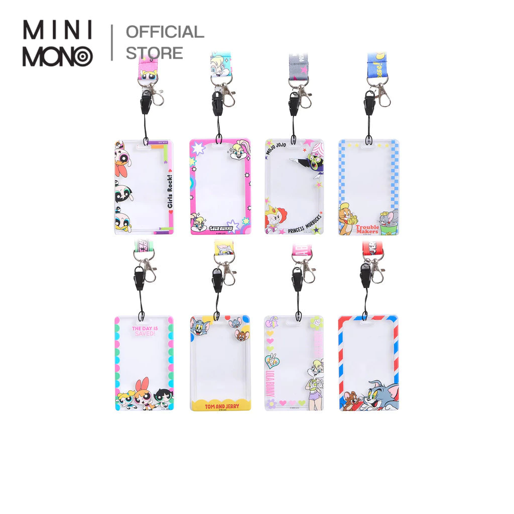 Mini mono ที่ใส่บัตรพร้อมสายคล้องคอลายการ์ตูน ขนาด 90x2 ซม. ดีไซน์น่ารัก พกพาสะดวก มาพร้อมสายคล้องคอใช้งานง่าย