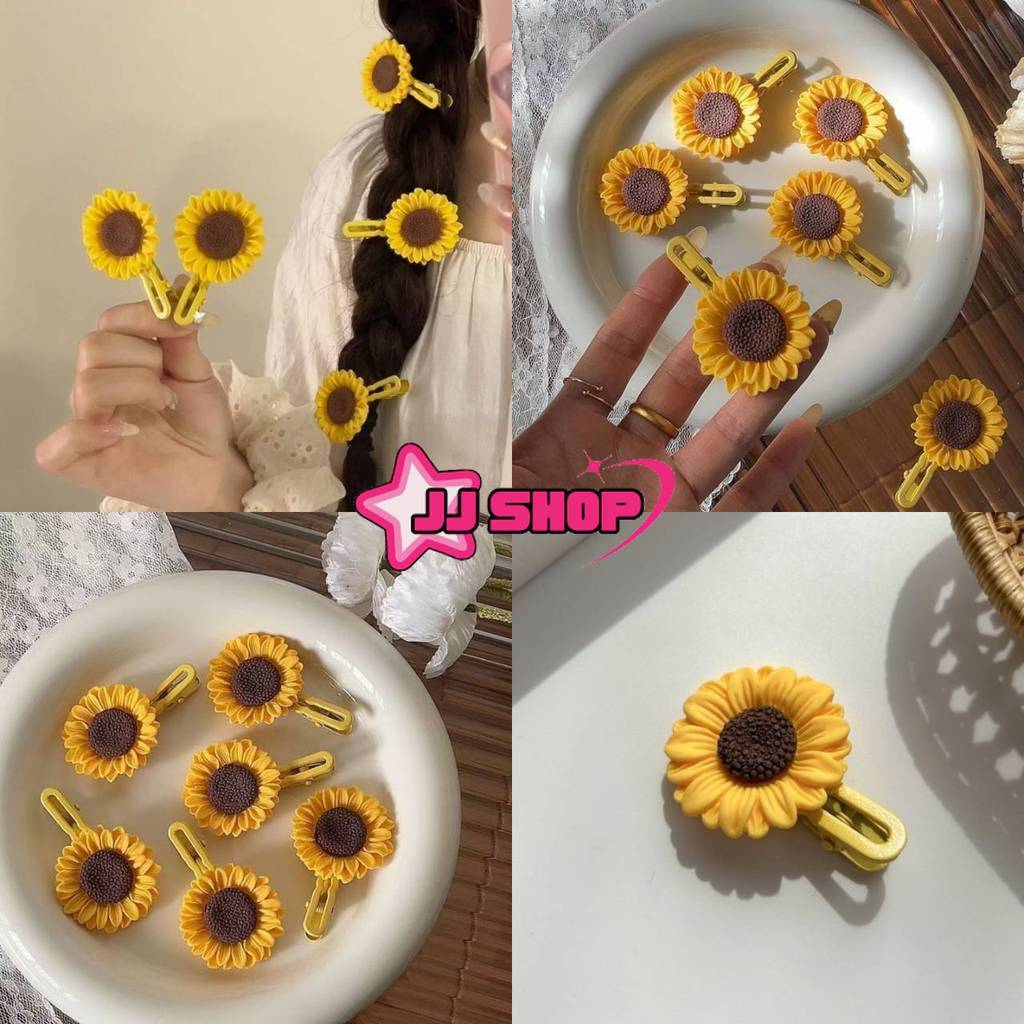 JJ shop พร้อมส่ง กิ๊ปลายดอกไม้ ทานตะวัน สีเหลืองสวยน่ารักมากๆสดใส "VO-61"
