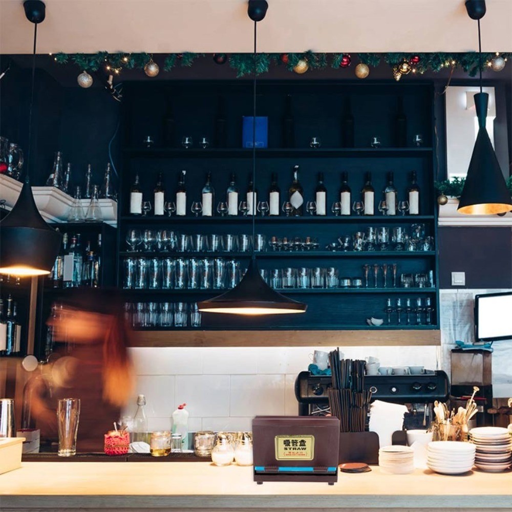 TRENDYO Push Straws Dispenser, พลาสติกกดประเภทที่ใส่ฟาง, กล่องเก็บของที่ทนทานปรับ Outlet Self Service กล่องคอนเทนเนอร์ตะเกียบห้องครัว - รูปที่ 6