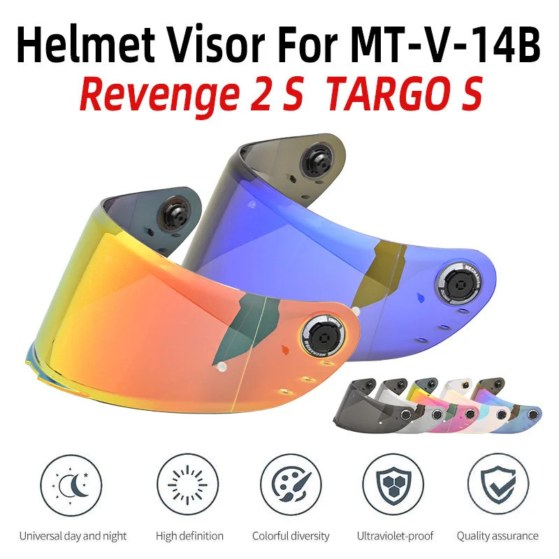 ReadyStockHelmet Visor สําหรับ MT-V-14B Revenge 2 S Targo S เลนส์หมวกกันน็อครถจักรยานยนต์ ANTI-UV อุปกรณ์เสริม Capacete Casco ANTI-FOG ฟิล์ม