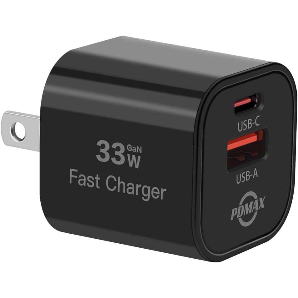 30W USB C Wall Charger, GaN Dual Port Fast Charging Block พร้อม USB-C & USB-A, Compact Power Adapter