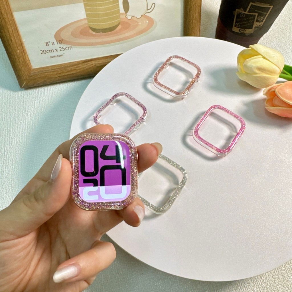 ZMZ เคสนาฬิกา Smartwatch เคสแข็งกลิตเตอร์กากเพชร ไม่มีจอ ขนาด 40mm 41mm (S10)42mm 44mm 45mm 46mm ประดับกากเพชร