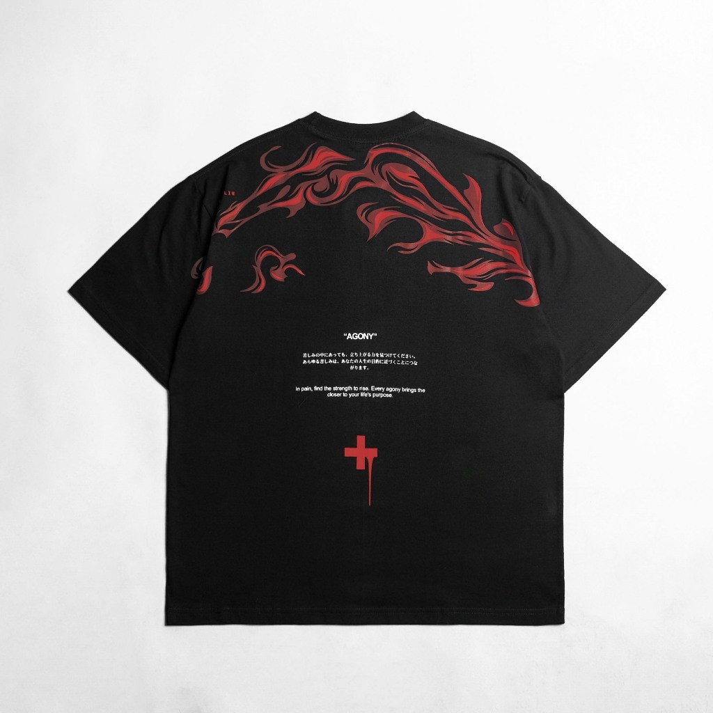 KREMLIN เสื้อยืด Oversize Relaxed Fit Black HD - เสื้อยืด Agony +