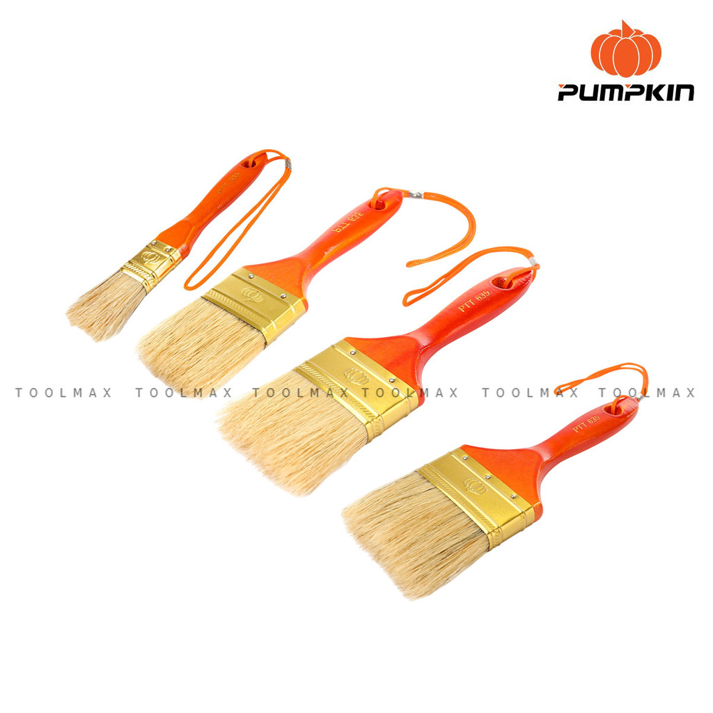 PUMPKIN แปรงทาสี ขนาด 1 นิ้ว, 1.5 นิ้ว, 2 นิ้ว, 2.5 นิ้ว, 3 นิ้ว ขนขาว รุ่น PTT-635