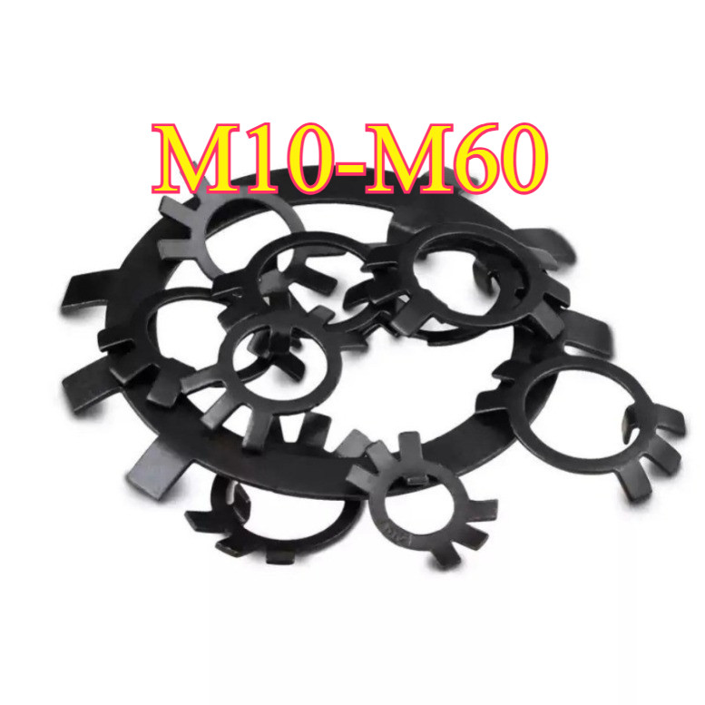 ปะเก็นตรวจสอบสีดําหยุดปะเก็นเหล็กสีดําหกกรงเล็บกษัตริย์ล็อคแผ่น M10-M60 XSQ-MB