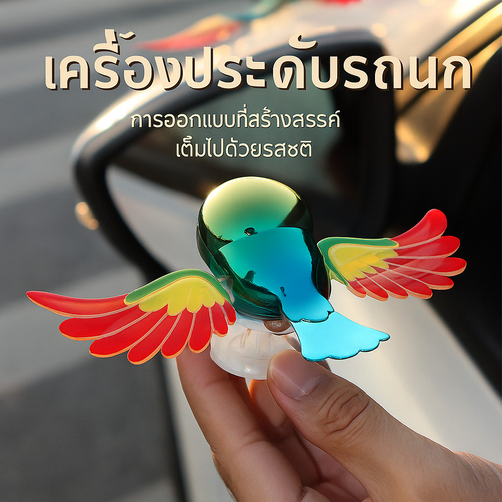 ของแต่งรถน่ารัก แบบหมุนได้ ตุ๊กตานกน้อยหมุนปีกตามลม ติดรถ/หมวกกันน็อค ของแต่งรถสุดคิ้วท์!