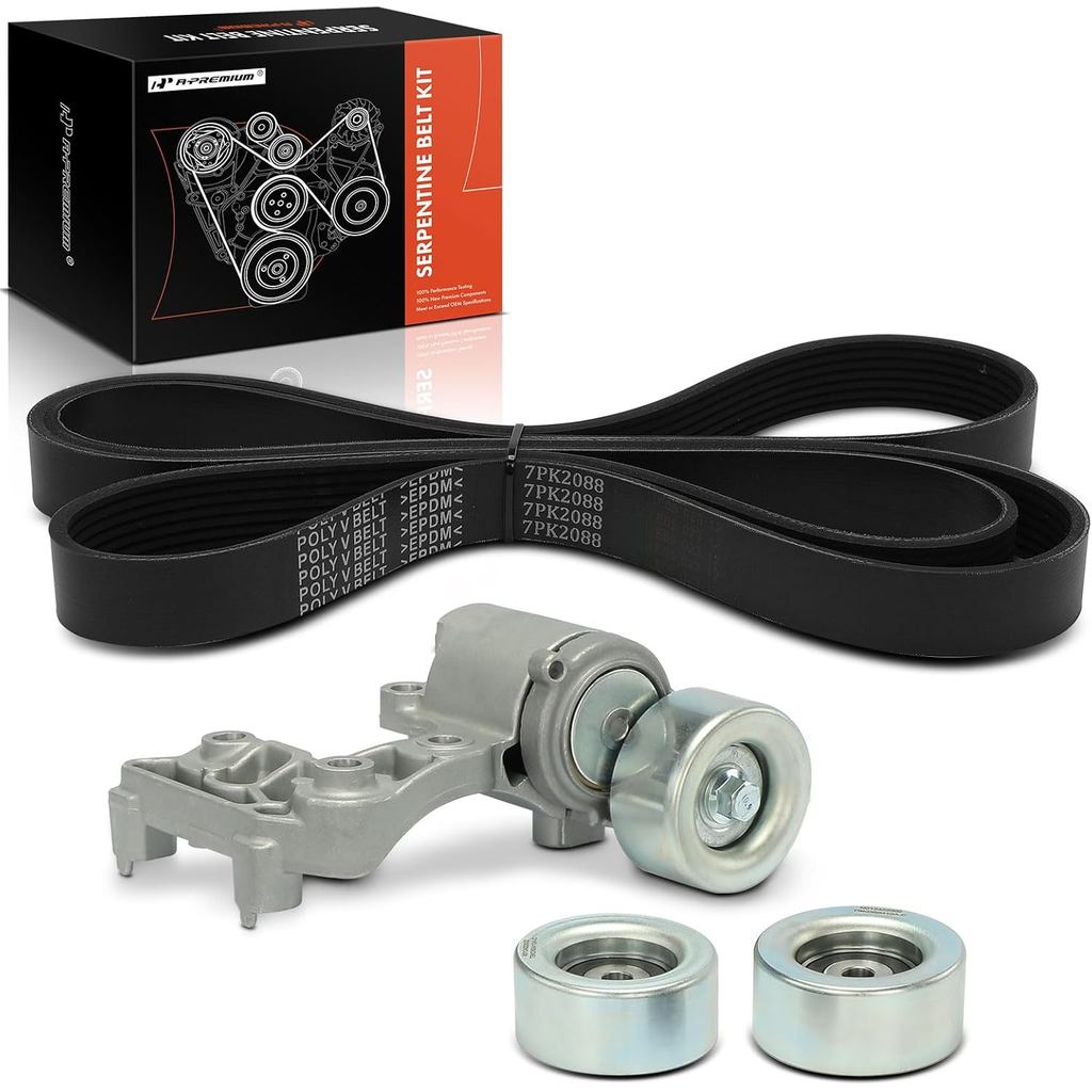 A-Premium Engine Serpentine Belt Drive Kit เข้ากันได้กับ Toyota Camry 2007-2011, Sienna 2007-2010, A