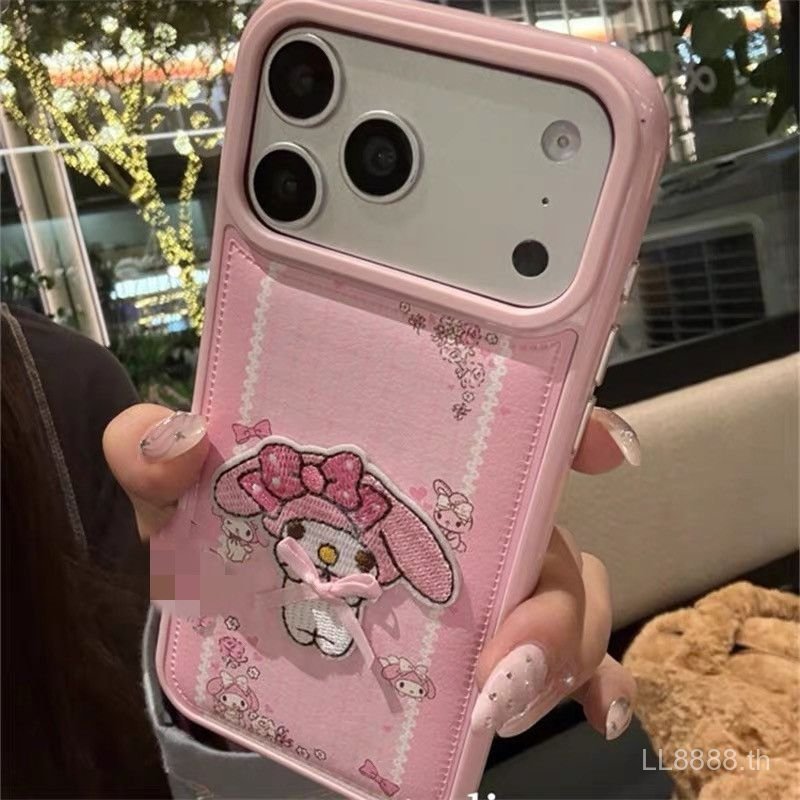 เคสโทรศัพท์เหมาะสําหรับiPhone 7 8 X XS XR XSMAX 11 12 13 14 15 16 17 Pro max Plus Airการ์ตูนสีชมพูชุ