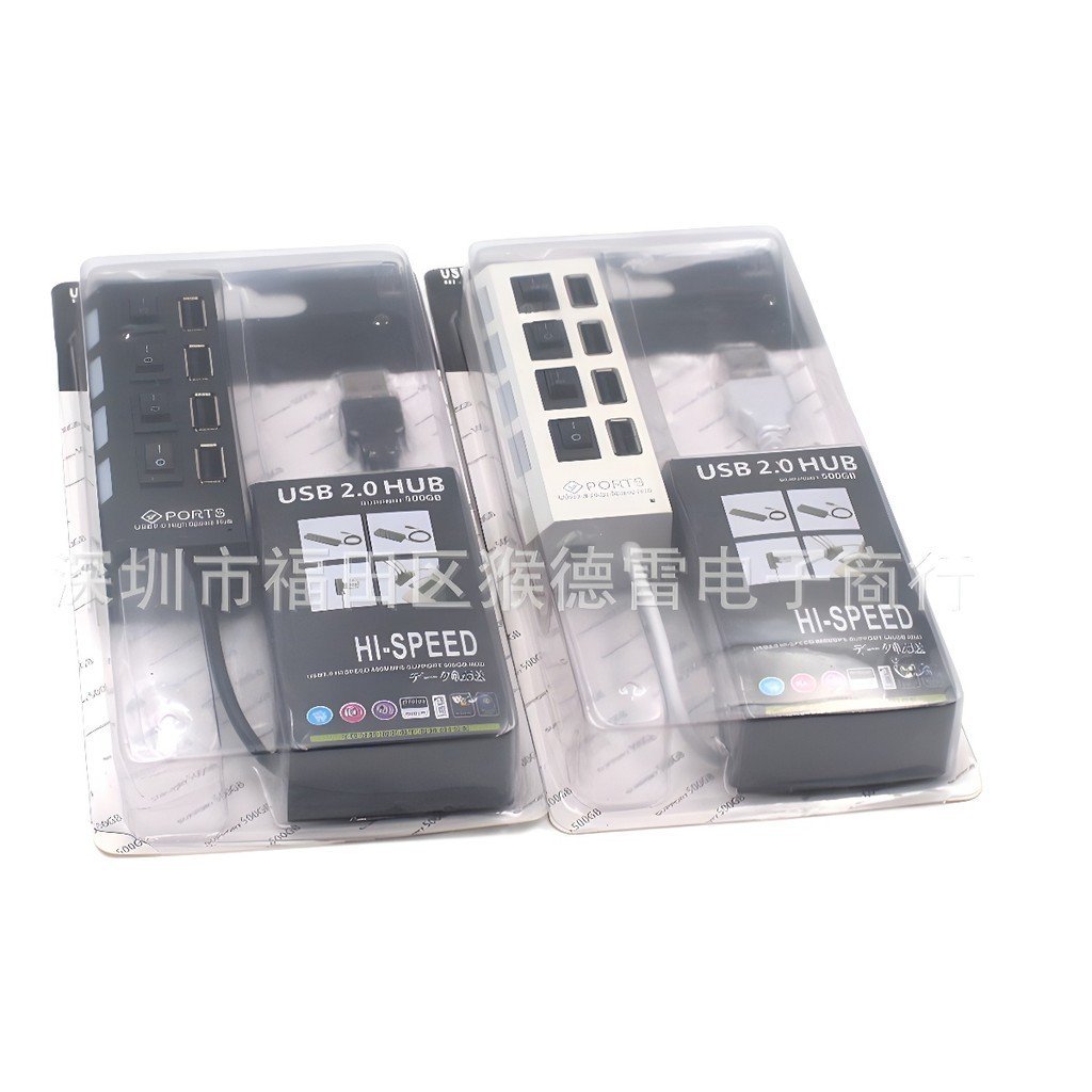 HUB 4-Port Splitter 4-Port Hub 4-Port พร้อมสวิตช์อิสระพร้อมตัวขยายแสง usb Extender