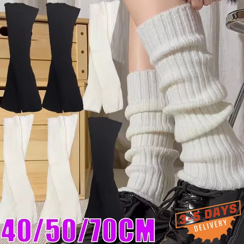 [จัดส่งใน 3-5 วัน] เครื่องอุ่นขาสไตล์ Y2K ถักสำหรับ Lolita Fashion | มีให้เลือกสีดำและขาว