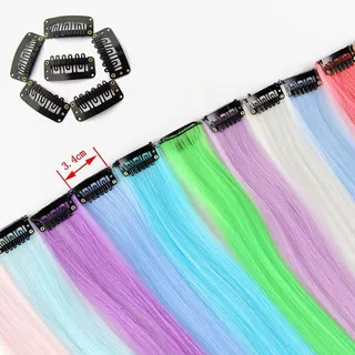 แฮร์พีซ ช่อไฮไลท์ สีสวย สไตล์เกาหลี วิกผมตรง สีเรืองแสง สไตล์ฮิปฮอป ขนาด 50 ซม ช่อผมไฮไลท์ แฟชั่นสําหรับผู้หญิง