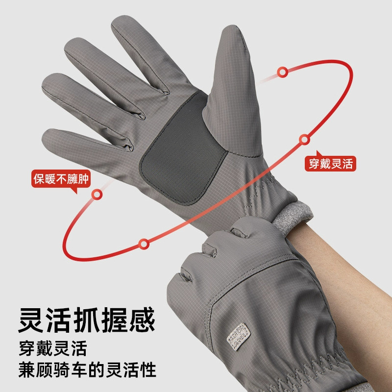 ถุงมือกันหนาวสำหรับผู้ชาย ดีไซน์พิเศษด้วยขนแกะ กันลม และเหมาะสำหรับการขี่รถในฤดูหนาว - รูปที่ 2