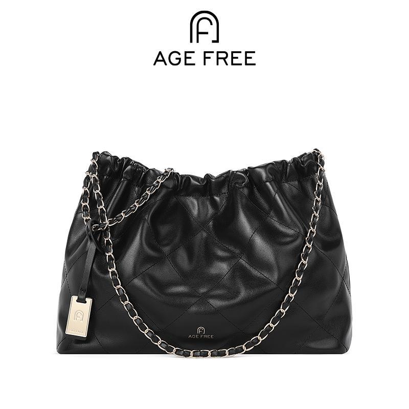 AGE FREE Jisoo Bag กระเป๋าหนังแฟชั่นสะพายไหล่สายโซ่ถัก สายไม่สามารถปรับระดับได้  น้ำหนักเบา สามารถจุ