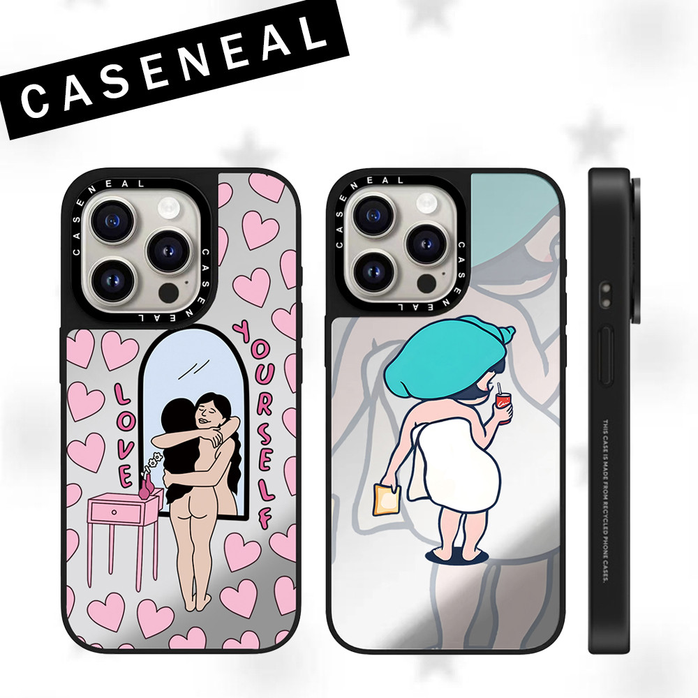 CASENEAL Love Girl กระจกคุณภาพสูงเคสโทรศัพท์เหมาะสําหรับiPhone 17ProMax 17pro 17 air 16promax 16 15promax 15 14promax 13 13Promaxแฟชั่นAnti Drop Hard Case