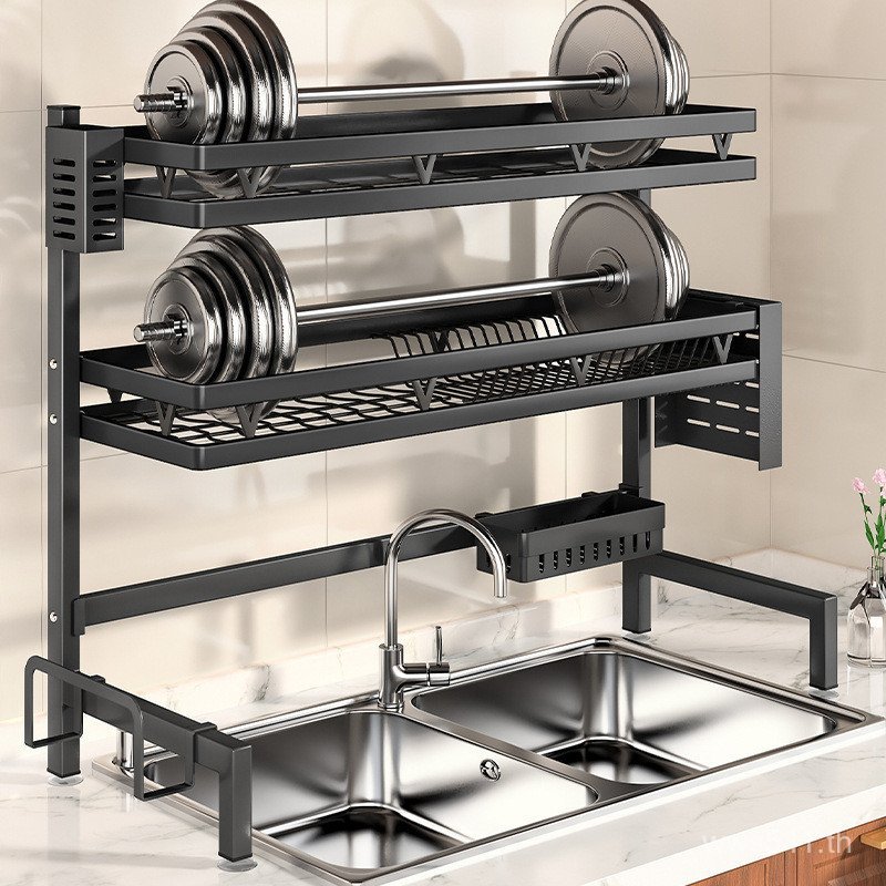 เครื่องล้างจานห้องครัวชั้นวางมัลติฟังก์ชั่หลายชั้นด้านข้างถาดเก็บเครื่องล้างจานอ่างล้างจานเคาน์เตอร์