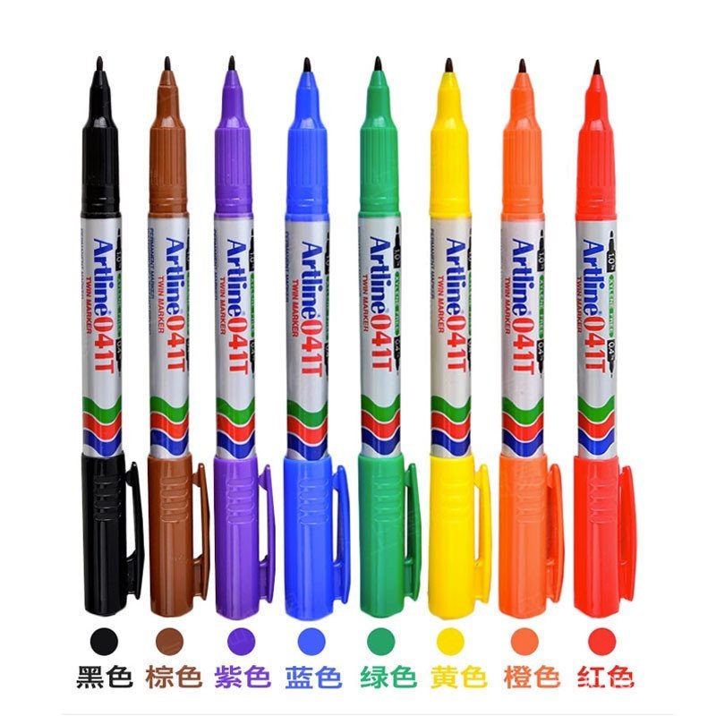Japan Artline Flag ยี่ห้อ Artline EK-041T ขนาดเล็ก Double-Headed Oily Marker สี Quick-Drying กันน้ํา
