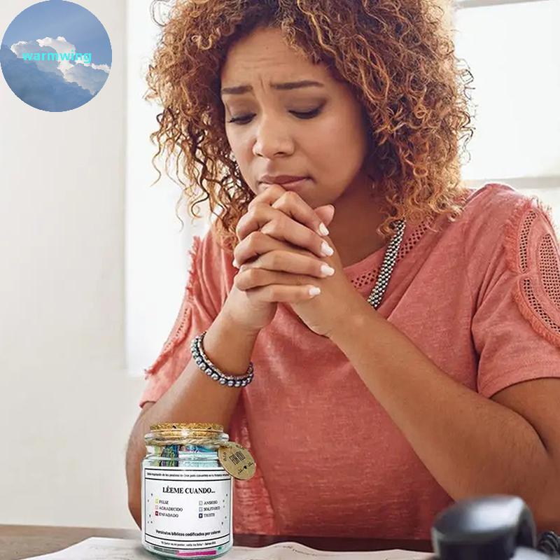 Warmwing Bible Verse Jar สเปน Scripture สวดมนต์ Hope Bible Verse Jar ตกแต่ง Positive Thinking Emotio