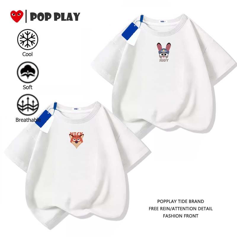 Baju T Shirt Budak Bernafas & Tak Panas Zootopia 2Judy Nick ขนาด 2/3 ถึง 12/13 Prints wan kem Cepat 
