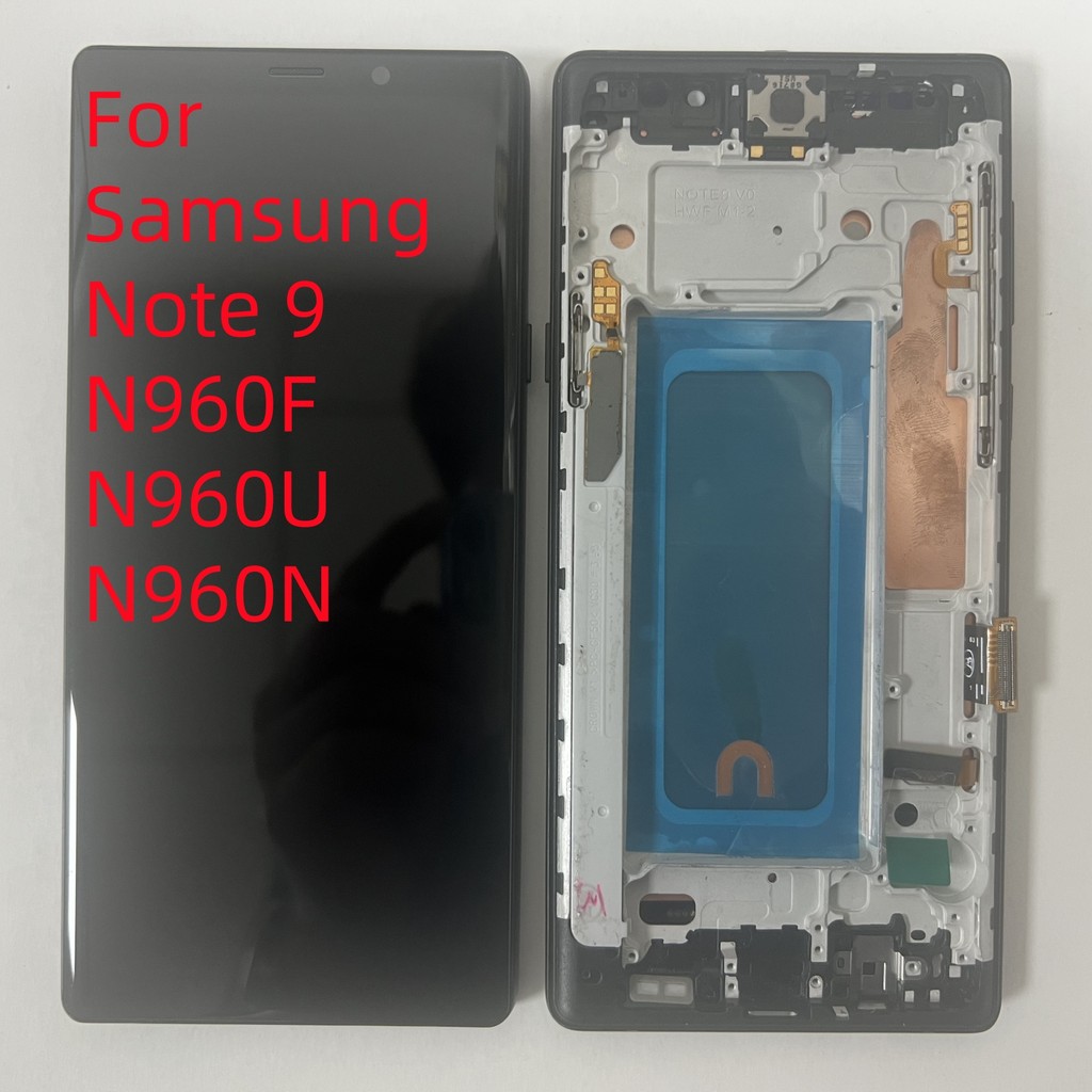 TFT สําหรับ Samsung Galaxy Note9 N960F N960F/DS N960U จอแสดงผล LCD หน้าจอสัมผัสดิจิตอลพร้อมกรอบหมายเ