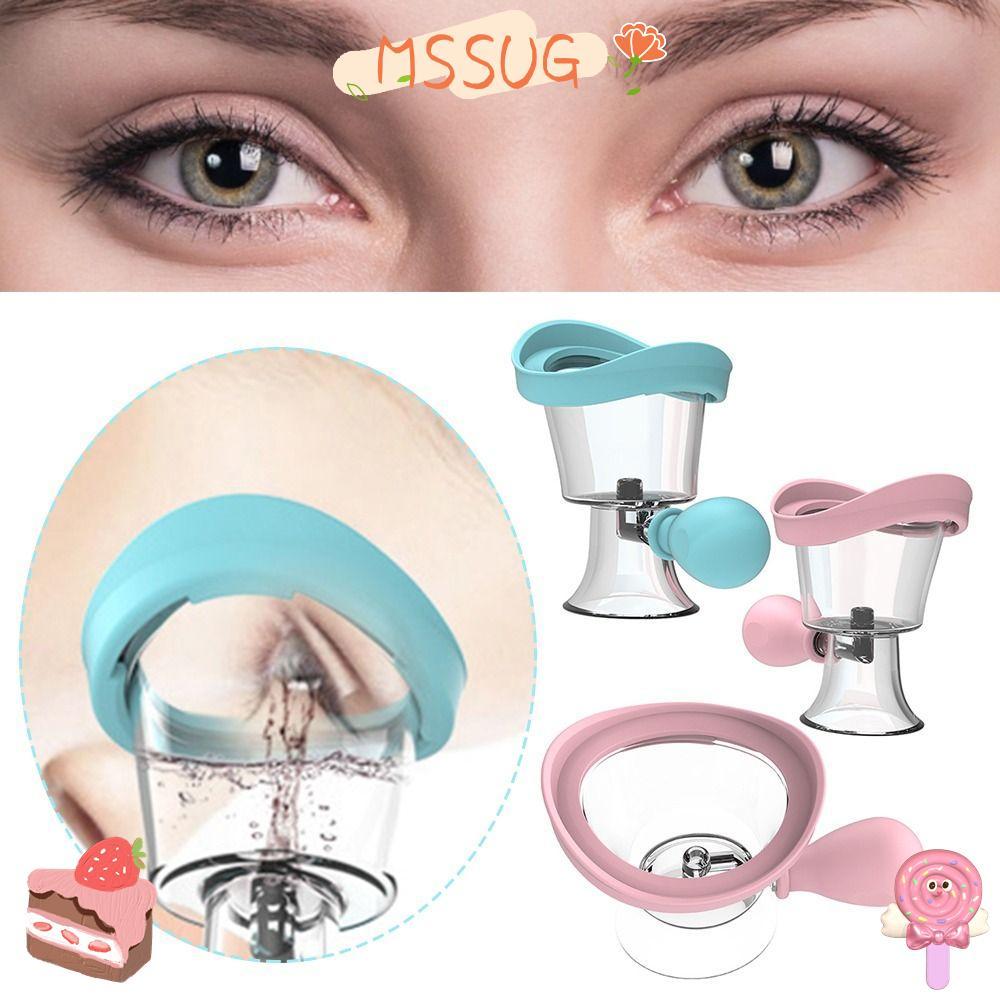 MSSUG ถ้วยล้างตา สีฟ้า สีชมพู ซิลิโคนอ่อนนุ่ม สําหรับผู้หญิง ผู้ชาย ฟลัชชิ่ง ล้าง ถ้วย